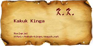 Kakuk Kinga névjegykártya